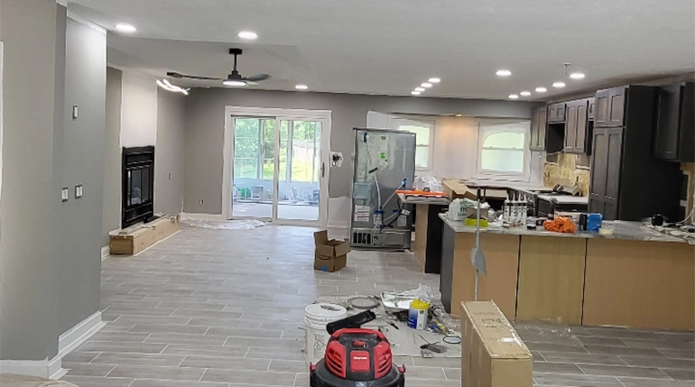 Entire first floor remodel, including kitchen, bathroom and living area